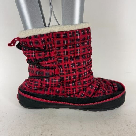 Timberland Earthkeeper Snow Boots Women's 8 Red Plaid Mid-Calf Insulated 3548R - Picture 3 of 13